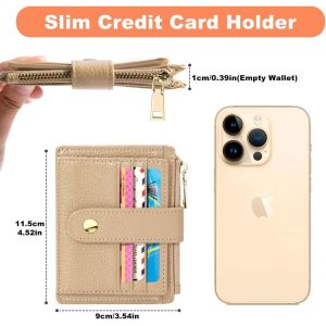 CAUC-Homme Femme Porte Carte de Credit Cuir RFID Blocage Portefeuille Cuir Petit, Porte Carte Slim avec Poche &agrave; Monnaie, Petit Porte Monnaie Cuir avec 9 Emplacements de Carte - Neuf