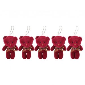 Lot De 5 Pendentifs En Forme D'ours De 12 Cm, Doux Au Toucher, Mignons, En Peluche, Porte-Cles Pour Decoration De Sacs - Neuf