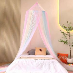 Kal-Baldaquin Arc-En-Ciel Pour Lit Double Simple, Moustiquaire De Lit Princesse Avec Crochets, Baldaquin Pour Fille, Pour Les Voyages Et La Maison, L'intérieur Et L'extérieur, Couleur - Neuf