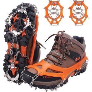 Crampons À 19 Dents En Acier Inoxydable Pour La Glace Et La Neige - Réglables, Légers Et Universels Pour La Randonnée, L'escalade Et Les Sports D'hiver - Neuf