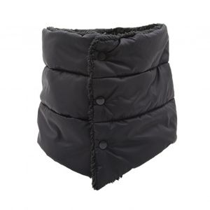 Écharpe En Duvet Pour Femmes, Col Haut, Doublure En Velours Épais, Imperméable, Polyvalente, Couleur Unie, Écharpe Confortable-Noir - Neuf