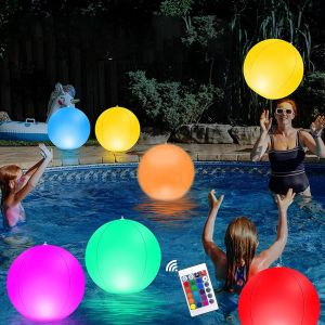 ERYI-Boule Lumineuse Piscine Flottante Avec Télécommande¿Lampe Flottante Piscine 16 Couleurs, Ballon De Plage Gonflable, Éclairage De Piscine Flottante Pour Piscine, Fête, Plage Et Jardin - Neuf