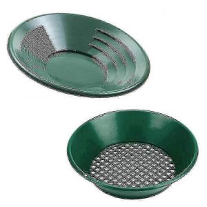 Kit d'orpaillage 2 en 1 Bac à laver en plastique doré avec bassin à tamis,outils portables de détection de métaux pour la prospection - Neuf