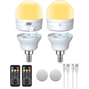 Ampoule Rechargeable Usb-C Avec T&eacute;l&eacute;commande, Ampoules Led Ac100-240v E27 7w, Ampoule Rechargeable &Agrave; Commande Tactile Et Intensit&eacute; Variable 3 Couleurs, Lampe De Secours 2000mah Avec Aimant, Lot De 1 - Neuf