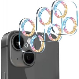 Lot de 3 verres de protection pour appareil photo,compatibles avec iPhone 13 mini,protection de l'appareil photo,anti-rayures,dureté 9H,transparent,protection complète de l'appareil - Neuf
