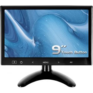 ChenQuanSarl-Wholve 9 Pouces Cctv Moniteur, Hdmi Couleur Portable Moniteur 16 9 Hd 1024 * 600 Entrée Av/Vga/Hdmi, Avec Boutons Tactiles, Haut-Parleur Intégré, Pour Caméra De Surveillance De Sécurité - Neuf