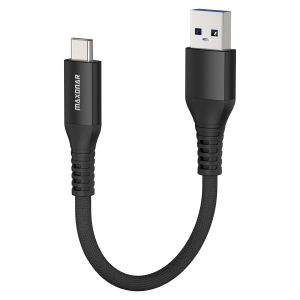 KALCX-Câble Usb C Court 20Cm/0.2M 10Gbps Câble De Données Usb3.2 Gen2 Type C Android Auto Qc3.0 Chargeur Rapide Usb A À C 3.1A Pour Samsung Note20 Galaxy S23/S22/S21 Z Flip5 Pixel 8 Oneplus11 Noir - Neuf