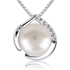 Collier De Perles Argent Sterling S925 Orn&eacute; De Perles D'eau Douce Collier Pour Femme Pure Love Id&eacute;al Pour No&euml;l La Saint-Valentin La F&ecirc;te Des M&egrave;res Ou Un Anniversaire Coffret Cadeau - Neuf