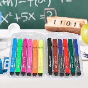 Stylo aquarelle pratique et populaire, boite de 12 couleurs, stylo triangulaire lavable pour enfants - Neuf
