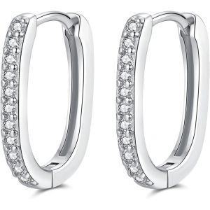 Kal-Petites Cr&eacute;oles En Argent Sterling 925 - Ovales - Hypoallerg&eacute;niques - En Forme De U - Pour Cartilage Et Sommeil - Pour Femme Et Fille - Neuf