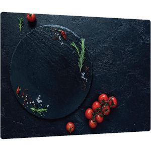 Plaque De Protection En Verre Trempé Universel Et Multifonction 60x52cm Avec Motif Granite Roche Pierre, Planche À Découper, Plateau En Verre - Neuf