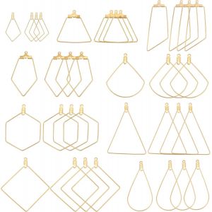 Kalhx-36pcss Boucles D'oreilles Cr&eacute;oles En Acier Inoxydable 9 Formes Boucles D'oreilles Minimalistes Boucle D'oreille Fil Dor&eacute; Pour La Cr&eacute;ation De Bijoux - Neuf