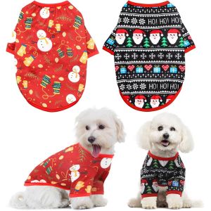 Jgd-Lot De 2 Pyjama T Shirt De No&euml;l Pour Les Chiens Et Chat,Classique Costume V&ecirc;tements Chaude Accessoire De No&euml;l Pour Chiot M - Neuf