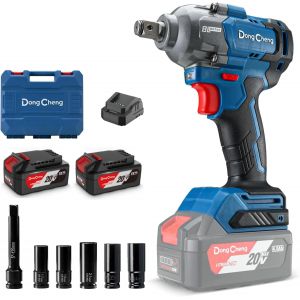 MEVRONISSHOP-Cl&eacute; &agrave; choc sans fil 20V sans balais, couple &eacute;lev&eacute; 698 Nm, 2200 tr/min, 4 modes, cl&eacute; &agrave; choc 1/2 pouce avec bo&icirc;te de rangement, inclut 2 batteries 4,0 Ah et chargeur - Neuf