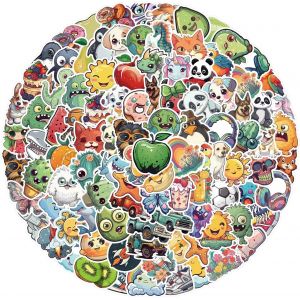 Autocollants Animaux Fruitiers Mignons 100pcs Scrapbooking Autocollants Esthétique Rétro Journaling Kit, Autocollants En Vinyle Imperméable Pour Planner Junk Journal Papier Ordinateur Portable - Neuf