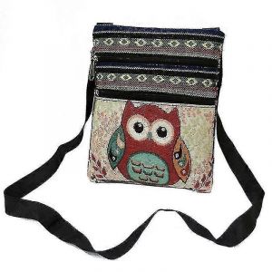 Femmes Bohème Vinta épaule Tote Bag hibou imprimé Double fermeture éclair sac Hippie Gypsy sac à main sac à main-LDM - Neuf
