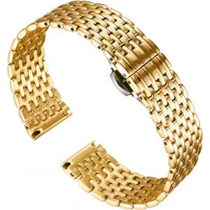 Fdjhy-Bracelet De Montre En Acier Inoxydable À Mailles Ultra Fines Bracelet De Montre Poli Bracelets De Montre De Remplacement 12mm/14mm/16mm/18mm/20mm/22mm Pour Femme Avec Boucle Papillon - Neuf