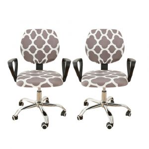 Lot de 2 housses extensibles pour chaises de bureau, id&eacute;ales pour la salle &agrave; manger et la cuisine. Amovibles et lavables. - Neuf