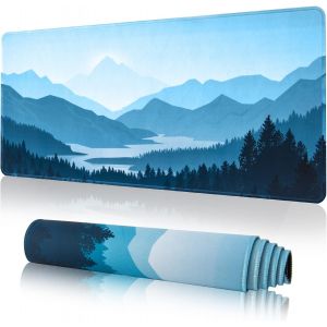 NSIECD-Grand Tapis de Souris de Jeu&iquest;800&times;300&times;3mm&iquest; avec Bords Cousus, Base en Caoutchouc Naturel antid&eacute;rapant Durable, Tapis de Clavier Lavable, Tapis de Bureau pour Gamer, Bureau. - Neuf