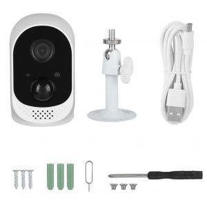 Camera de securite IP 1080P HD WIFI alimentee par batterie, detection de mouvement PIR, alarme - Neuf