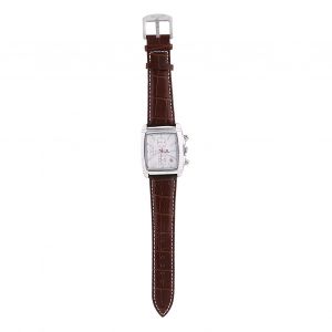 Montre-Bracelet Analogique A Quartz Rectangulaire En Cuir Pour Homme, Chronographe, Date, Lumineuse (Bracelet Marron) - Neuf