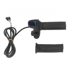 1 Paire De Poignees D'accelerateur En Caoutchouc Pour Velo Electrique, Avec Affichage Led De La Batterie, Pour Scooter Electrique - Neuf