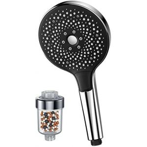 KGABERY-Pommeau De Douche À Effet Pluie,À Économie D'Eau,Haute Pression,Augmentant La Pression,4 Types De Jet (Pommeau De Douche Sans Tuyau),Chromé - Neuf