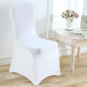 Lot De 2 Housses De Chaise Blanches En Élasthanne Pour Salon, Salle À Manger, Mariage, Universelles - Neuf