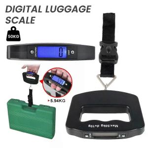 Balance à bagages numérique de 50 kg Balance de valise portable Balance électronique portable Rétroéclairage Affichage numérique Accessoires de voyage - Neuf