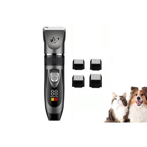 Tondeuse &Agrave; Poils Pour Animaux, Kit De Toilettage &Eacute;lectrique Sans Fil Avec Lames En C&eacute;ramique Et Chargement Usb - Neuf