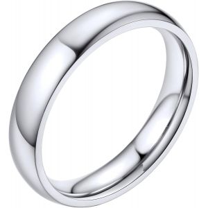 Kal-Bagues Simples Pour Hommes Et Femmes 2mm/4mm/6mm/8mm De Large Style Confortable Acier Inoxydable Bague Anneaux Business Quotidienne Punk Nom Personnalis&eacute; Cadeau Souvenir Taille 54-67 - Neuf