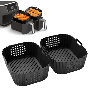 2 Pcs Moule Air Fryer,Moule Silicone,Accessoires Air Fryer pour Ninja Foodi AF400EU AF300EU Double Stack SL400EU 9.5L,Moule Silicone Air Fryer - Neuf