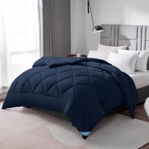 Tzf-Couette Tempérée 300gsm En Microfibre, Édredon Lit 1 Personne 140x200 Cm Pour Lit 90x190, Chaud Épais Garnissage 300g/M², 140 X 200 Bleu - Neuf