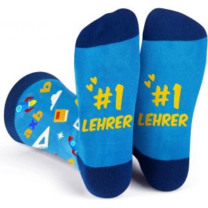 Jgd-Chaussettes Amusantes Avec Inscription En Allemand Sur La Semelle, Chaussettes Color&eacute;es Cadeau Pour Professeurs, Chaussettes Cool Et Amusantes, Cadeaux Pour Femmes Et Hommes, Pour Un - Neuf