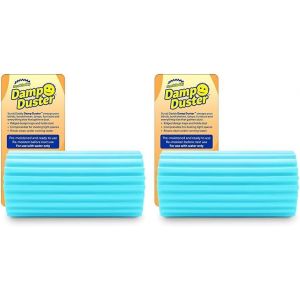 SJZG-Damp Duster - Eponge Magique De Nettoyage Attrape Poussiere, Plumeau Lavable Depoussierant- Lingette Poussiere Humide Antistatique Qui Pi&egrave;ge La Poussi&egrave;re Et Se Rince Facilement - Bleu - Neuf
