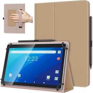 ELVORIX-Coque Universel pour Tablette Androiod de 10,1 Pouces avec Boucle pour Stylet, Coque L&eacute;ger et Pliable avec Main pour Toutes Les Tablettes &agrave; &Eacute;cran Tactile de 9,6 &agrave; 11 Pouces, Argile - Neuf