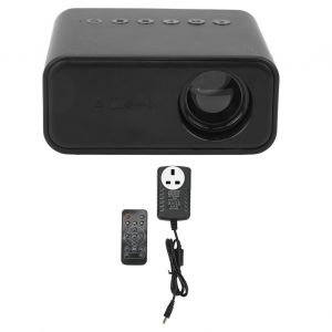 Mini projecteur noir 1920 x 1080, telecommande, haut-parleur integre, alimentation USB, portable, pour bureau familial, prise britannique 100-240 V - Neuf