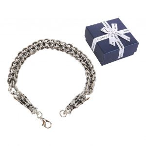 Bracelet Dragon En Alliage Argente Vieilli, Chaine Epaisse, 217 Mm/8,5 Pouces, Style Vintage, Pour Homme Et Garcon - Neuf