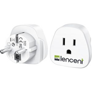 ERYI-2X Adaptateur Prise Usa/Americaine/Les États Unis 3 Broches Vers Les Prises France/Francaise/Europe 2 Broches Adaptateur De Voyage Blanc - Neuf