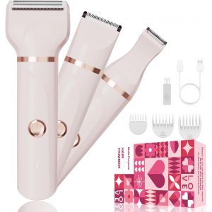 Oayew-Rasoir Intime Pour Femme, 3 En 1, &Eacute;lectrique, Rechargeable, Pour Maillot, Aisselles, Jambes, Ipx7, &Eacute;tanche Pour Humide Et Sec, Rose - Neuf