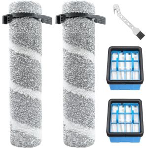 NouvelHorizonstore-Pi&egrave;ces de rechange pour Bissell CrossWave OmniForce Edge 4076, 4087, 4000, 4006, 4007, 4008, 4017, 3912, 3999 aspirateur, ensemble d'accessoires 2 rouleaux de brosse + 2 filtres - Neuf