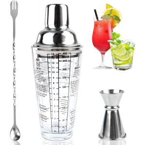 Ensemble Shaker &Agrave; Cocktail Avec Verre Doseur - Neuf