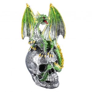 Statue de dragon en r&eacute;sine de style europ&eacute;en,d&eacute;coration cr&eacute;ative et &eacute;trange pour jardin,pelouse,squelette color&eacute; - Neuf