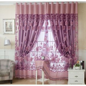 Rideaux Floraux En Voile Transparent Pour Chambre À Coucher, Salon, Fenêtre - Neuf