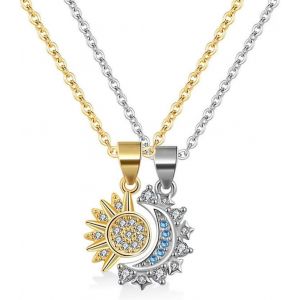 Tianyi-Collier Couple Soleil Et Lune Cadeau Pour Couple Collier Fantaisie Pour Les Couples Et Les Meilleurs Amis - Neuf