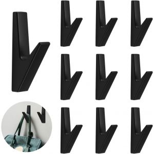 Lot de 10 crochets de rangement noir mat, crochets pour panneaux acoustiques noirs, panneaux acoustiques pour garde-robe, crochets muraux pour salles de bain, cuisines, halls d'entr&eacute;e et - Neuf