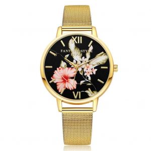 Lvpai Mode Femmes M&eacute;tal Quartz Mouvement Montre-Bracelet Bracelet Bande De Montre R&eacute;glable (Or) - Neuf