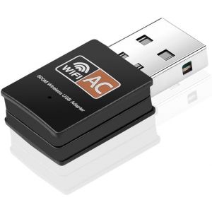 VornixorSarlshop-Cl&eacute; Wi-Fi AC 600 Mbps Dual Band 2,4 GHz/5 GHz WiFi Dongle USB Adaptateur sans fil Extension Cl&eacute; Internet Carte Antenne pour PC/Ordinateur Portable Compatible avec Windows 11/10/8.1/8 - Neuf