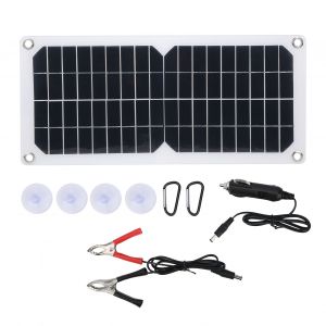 Kit Panneau Solaire 10 W 18 V En Silicium Monocristallin, Double Port Usb, Chargeur De Batterie Pour Telephone Portable Et Voiture - Neuf