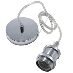 Kal-E27 Lampes Suspendue Accessoires Avec 1 Mètre De Câble Réglable Suspension Industrielle Suspensions D'éclairage Intérieur Utilisé Dans Les Magasins De Vêtements, Les Hôtels, Les Cuisines-Argent - Neuf